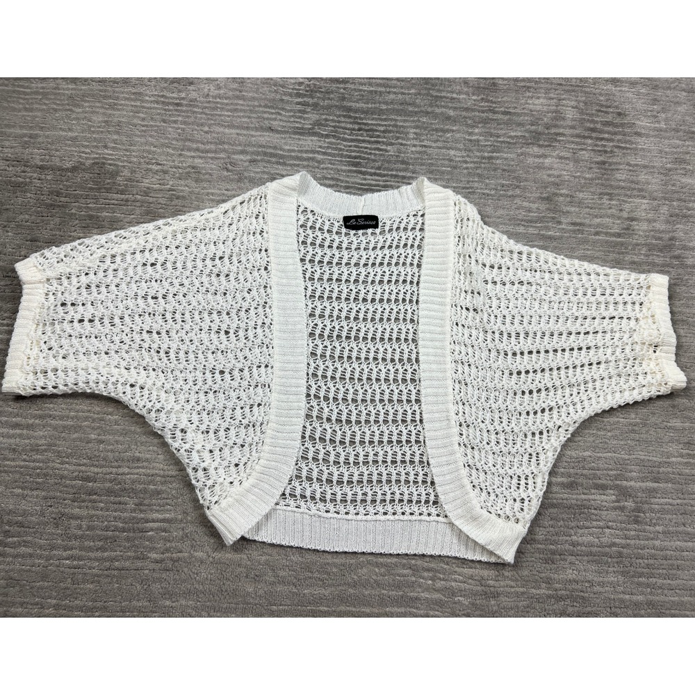 La Serissa Shrug Women One Size White Open Knit Bolero Short Batwing Cardigan